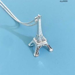 Hbq7 Pendant Necklaces t Family 925 Sterling Silver Tiffanynet Eiffel Tower Pendant Fashionable and Personalised 925 Sterling Silver Tiffanynet Necklace Womens