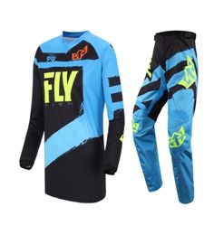 2019 Fly Fish Racing blue Jersey Pant Combo Set MX ATV BMX MTB Riding Gear Motocross Dirt Bike Set4907401