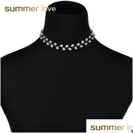 Pendant Necklaces Fashion Clavicle Chain Pearl Choker Necklace For Women Korea Style Sliver Gold Collar Neck Strap Elegant J Dhgarden Dhpze