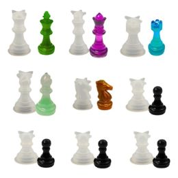 &equipments 3D International Chess Piece Silicone Moulds Epoxy Resin Casting Moulds Jewellery Making Tools for Family Party Board Games