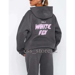 White Fox Hoodie Designer Tracksuit High Quality Sets Two 2 Piece Set Women Mens Clothing Set Sporty Long Sleeved Pullover Hooded 12 Colours Spring Autumn Winter 448