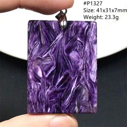 Pendants Top Natural Purple Charoite Necklace Pendant Jewellery For Women Lady Men Luck Gift Beauty Crystal Silver Beads Russia Stone AAAAA