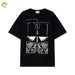 Black T Shirt Men Woman Oversized Casual Vintage Print Cotton Tees Short Sleeve Tops