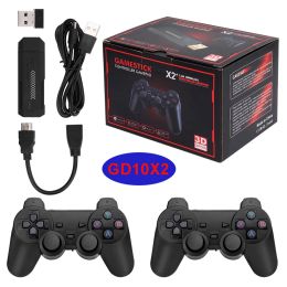 Consoles GD10 x2 4K Game Stick 3D 32G 64G 128G Video Game Consoles Wireless Gamepad HD 60fps 40000 Games Emuelec4.3 System FC Gamebox