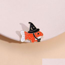 Shoe Parts & Accessories Witch Fish Brooch Cute Movies Games Hard Enamel Pins Collect Metal Cartoon Backpack Hat Bag Collar Lapel Badg Dhdy4