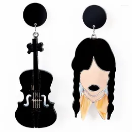 Dangle Earrings European Fashion Creative Guitar Girls Charms Acrylic Unique Musical Instrument For Women Jewelry