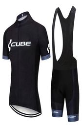 New Men Cube Team Cycling Jersey Suit Short Sleeve Bike Shirt Bib Shorts Set Summer Quick Dry Bicycle Outfits Sports Uniform Y20048015052