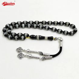 Bracelets Resin Tasbih turkish design black and white 33 Beads Gift for Ramadan tesbih bracelet Islam bracelet Man's Muslim Misbaha rosary