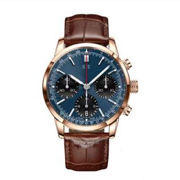 42mm Men's Watches For Business Travellers Urban Explorers Neutral Wristwatch man japan VK movement quartz watch245p
