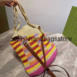 Totes Top quality Boemian style straw bags Tote Sopping Bag Coconut Fibre soulder casual womans Large capacity Beac vacation designer oliday Woven andbags loH24221