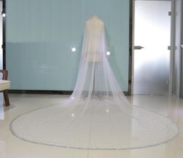 Real Image Bling Bling Bead Two Layers Bridal Veils Luxury High Quality Long Wedding Veil With Comb8093713