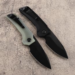 Promotion A2240 Outdoor Survival Folding Knife D2 Black Stone Wash Drop Point Blade CNC G10 with Stainless Steel Sheet Handle Ball Bearing Fast Open EDC Knives