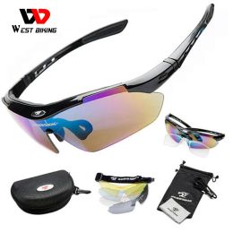 Eyewears WEST BIKING Polarised Cycling Glasses Antifog Sport Sunglasses Gafas Ciclismo Eyewear Frame MTB Bike Profession Bicycle Goggles