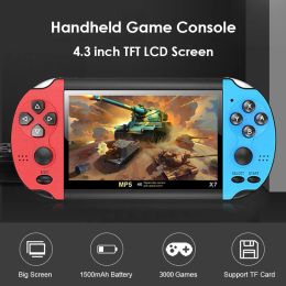 Players 4.3 Inch X7 Retro Handheld Video Game Console HD Screen 8GB Memory 3000 Classic Games AV TV Out 5.1 Surround Sound