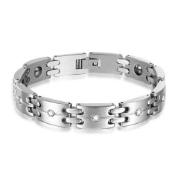 Bracelets Titanium Energy Bracelet Microinlaid Zirconia Magnet Hematite Energy Antifatigue Tungsten Steel Health Bracelet