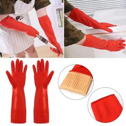 Disposable Gloves 1 Pair Extra Long Heavy Duty Rubber Waterproof Thick Car Washing Acid Oil Resistant