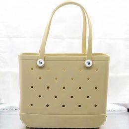 Storage Bags Waterproof Bogg Beach Bag Solid Punched Organiser Basket Summer Water Park Handbags Large Women's Stock Gifts 1399 7350 670 9266