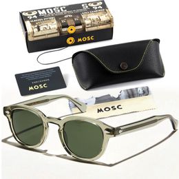 Luxury Brand Polarised Sunglasses Men Women Sun Glasses Green Polarised Lens WomanVintage Acetate Driver Shade with Leather Box