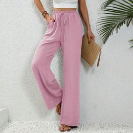 Women's Pants Wide-leg Elastic Waist Comfortable Wide Leg Yoga With Crotch For Women Soft Breathable Pleated