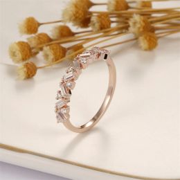 Rings CxsJeremy Unique Half Eternity Baguette Cut Moissanite Wedding Band 14K Rose Gold Engagement Ring Matching Band for Women Gift