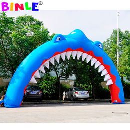 10mW (33ft) With blower wholesale Airblown entrance inflatable shark arch balloon for festival party decoration2