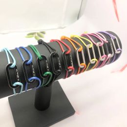 Bangles 925 Sterling Silver Dinh Van Adjustable Multicolor Rope Bracelet Luxury Brand Oval Women's And Men Couple Bracelet Gift