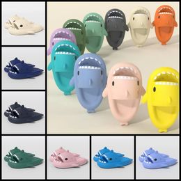 2024 designer shark slippers summer sliders men women rainbow slides pink blue grey sandals soft thick cushion slipper cloud slide indoor