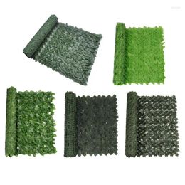 Decorative Flowers Expanding Trellis Fence Roll With Faux Ivy Leaves Realistic Vine Hedges Artificial For Home Balcony