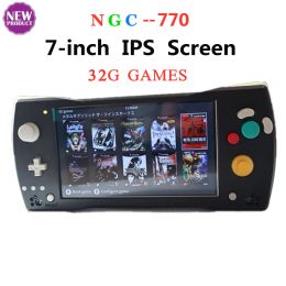 Players New NGC770 Portable Game Player Pocket Game Machine 7 Inch IPS Screen Support Wii/GC Games External Bluetooth 32G Games