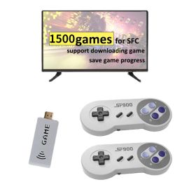 Consoles HD Video Game Stick SF900 Retro Game Console With 1500 Games for SNES Wireless Controller 16 Bit Consolas De Videojuegos for NES