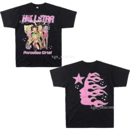 23ss Hellstar Globe Tee Plus Size Men T-shirts Cotton Tops Man Vintage Oversized T-shirt Streetwear Youth Tees Y2k Shirt Hellstar Clothing f8