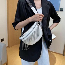 Waist Bags Luxury Woman Chest Bag Fashion Tassel Leather Large Capacity Crossbody Women Casual Rivet Shoulder