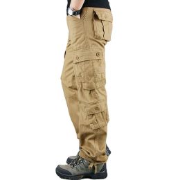 Pants Pockets Pants Men Casual Cotton Straight Trousers Shorts Pantalon Mens Sports Outwear Joggers Military Cargo Tactical Pants Big