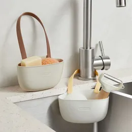 Kitchen Storage Sink Sponges Soap Holder Bathroom Dish Drain Water Basket Drying Rack Accessories Organiser