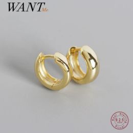 Earrings WANTME 925 Sterling Silver Cute Shiny Zircon Crown Mini Small Stud Earrings for Women Fashion Princess Gold Wedding Jewelry Gift