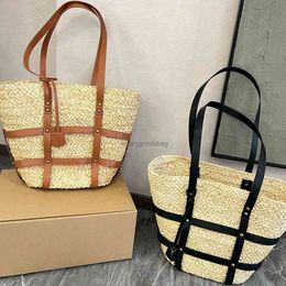 2024SS Beach Bags Luxury Summer Beach Bags Designer Beading Woven Fashion Pearl Rattan Women Handbags Large Tote Baskets