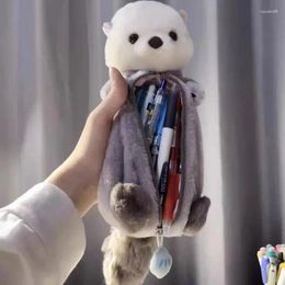 Pcs Creative Sea Otter Plush Doll Pencil Case Ins High-attractive Pen Holder Cute Pouch Bag School Supplies Stationery