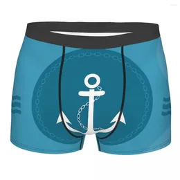 Underpants Blue Sea Wave Man's Boxer Briefs Underwear Anchor Highly Breathable Top Quality Birthday Gifts