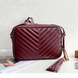 designer womens bag 7A Top quality luxury handbags calfskin real leather crossbody handbag famous purse fashion Tassel shoulder bag quilted camera bags luxury