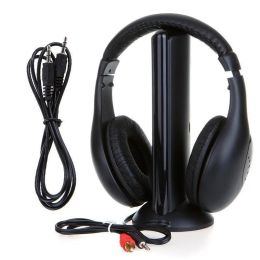 Bulbs 5 in 1 Wireless Headset Tv Headset Computer Game Rf Wireless Headset Wireless Headset Stereo Headphone for Ipod Mp3 Fm Tv Pc