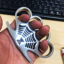 Steel 304 Brace Stainless Hand With Car Self-Defense Four Tiger Claw Ing Fist Buckle Finger Ring 583495