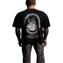 Men's designer T-shirt American hip-hop style round neck loose fitting shirt unisex Asian size s-xxl