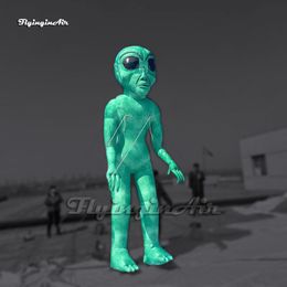 4m Outdoor Giant Inflatable Alien Model Science Fiction E.T. Green Air Blow Up Extra-terrestrial For Space Theme Party Decoration