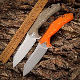 New Arrival A2249 Flipper Folding Knife D2 Satin Blade G10 with Steel Sheet Handle Outdoor Ball Bearing Washer Fast Open Folder Knives