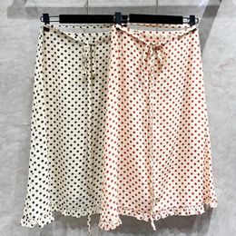 Skirts Silk Wave Dot Medium Length Skirt With High Waist And Slim Fairy