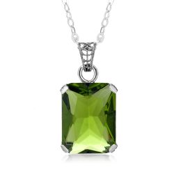 Pendants 100% Real Silver 925 Necklace Pendant Peridot Women Jewellery Birthday Party Banquet Girl Accessories 2022 New Trendy