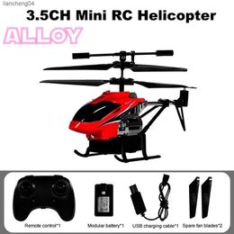 Electric/RC Aircraft Rc Helicopter With Gyro ChildrenS Mini Unmanned Helicopter Fall-Resistant 3 Channel Charging Boy Aircraft Toy Metallic RC Toy