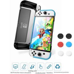 Cases For Nintendo Switch OLED 2021 Dockable Protective Case PC+TPU Shell Ergonomic Handle Grip Holder NS OLED Slim Cover Skin Guard