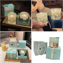 Scented Candle Designer Blue Aromatherapy Gift Box For Bedroom Living Room Indoor Atmosphere Night Proposal Romantic Radiant Limited Dh6Fp