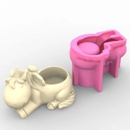 Equipments Silicone Planter Mold Unicorns Shape Flower Pots Mold Storage Holder Vase Resin Mold for Concrete Cement Resin Mold DIY